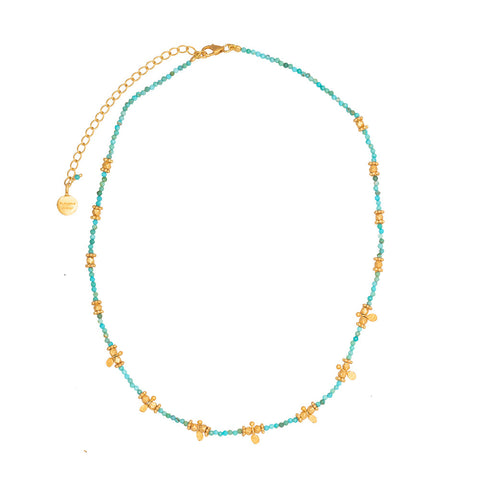 Short Turquoise beaded necklace