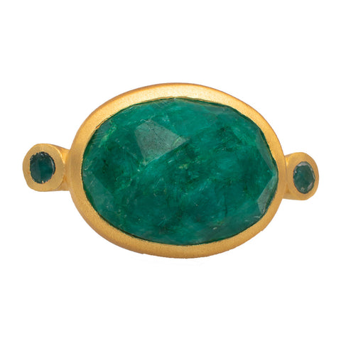 Banjara simulated Emerald ring