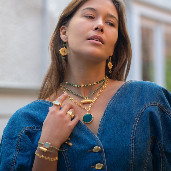 Green Aventurine Taj necklace