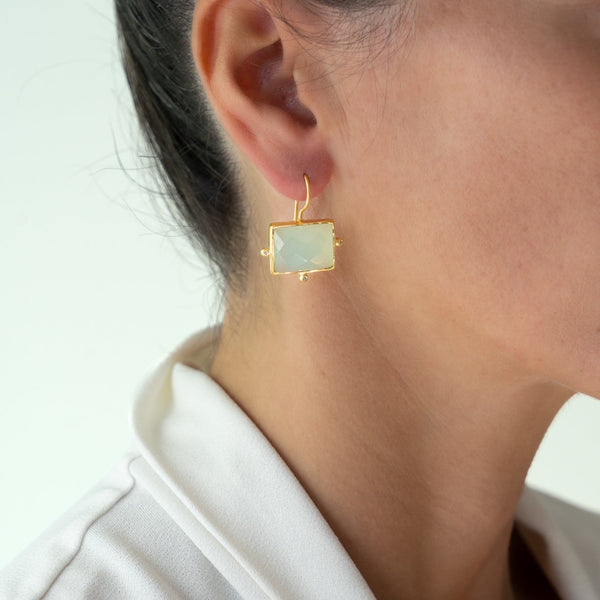 Aqua Chalcedony Kasbah earrings - PRE ORDER