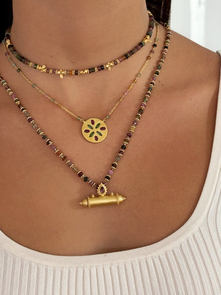 Multi Tourmaline Saffron necklace