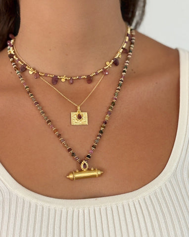 Pink Tourmaline Goddess necklace