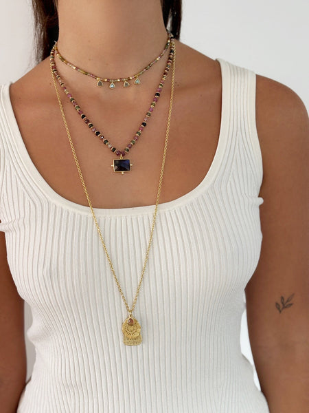 Labradorite & Multi Tourmaline Kasbah necklace