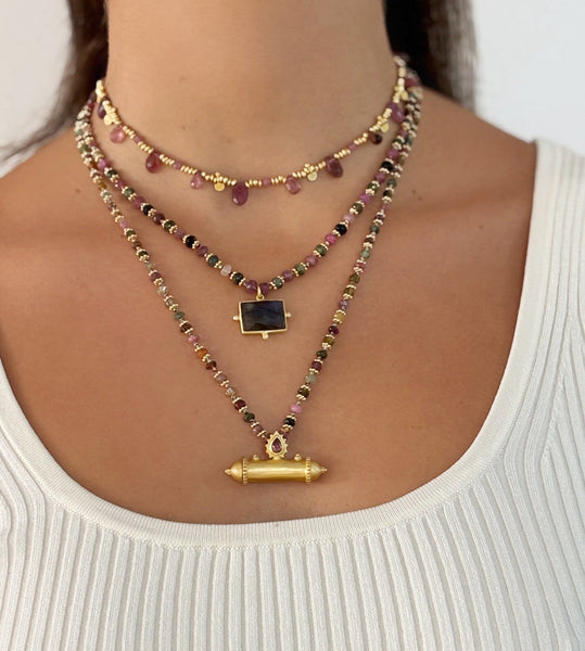 Multi Tourmaline Taj necklace