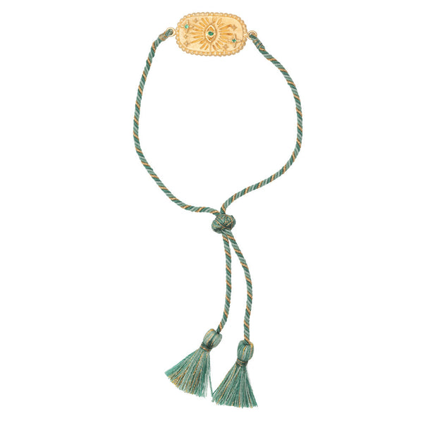 Adjustable green Berber bracelet