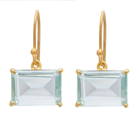 Aquamarine glass earrings - PRE ORDER