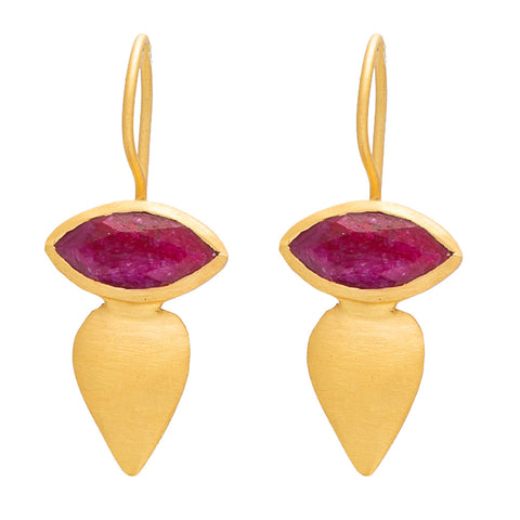 Simulated Ruby Mali earrings