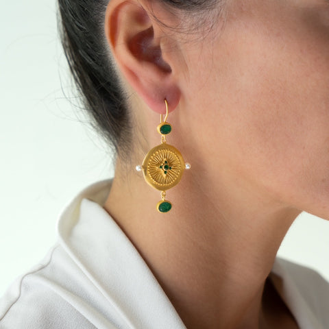 Green Zircon Haveli earrings