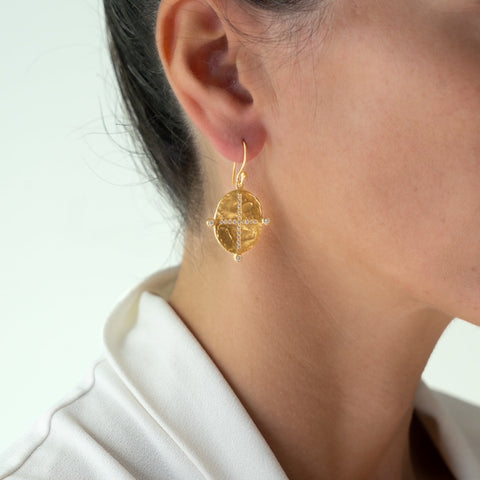 Cubic Zirconia cross earrings