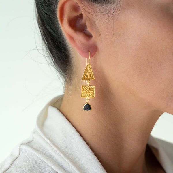 Labradorite Henna earrings