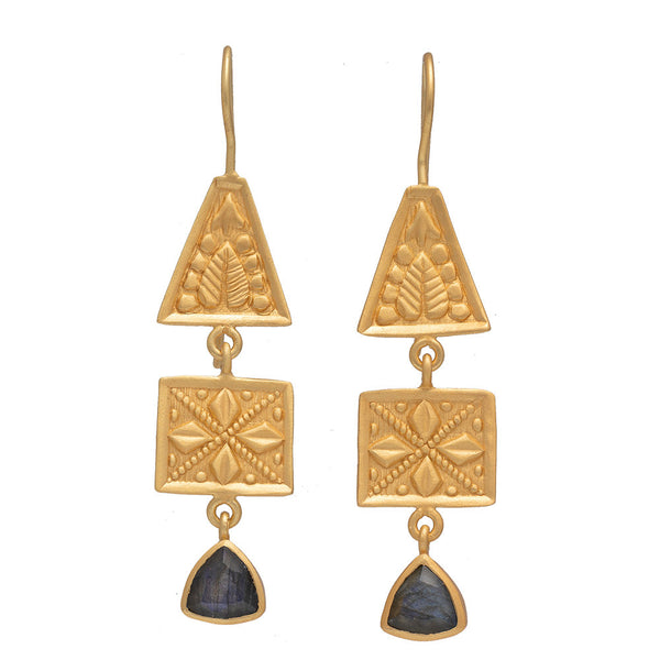 Labradorite Henna earrings