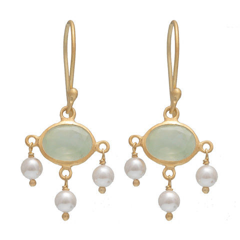 Prehnite Bapu earrings - PRE ORDER