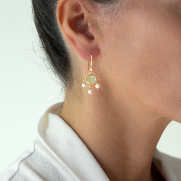 Prehnite Bapu earrings - PRE ORDER