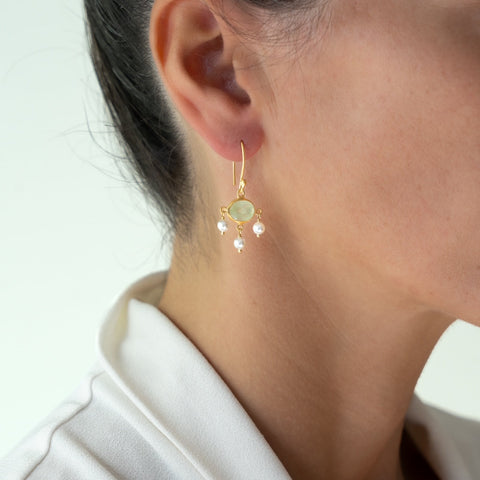 Prehnite Bapu earrings - PRE ORDER