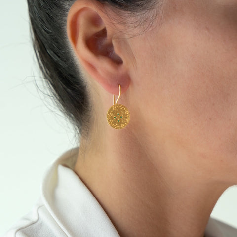 Green Zircon Amber earrings - PRE ORDER
