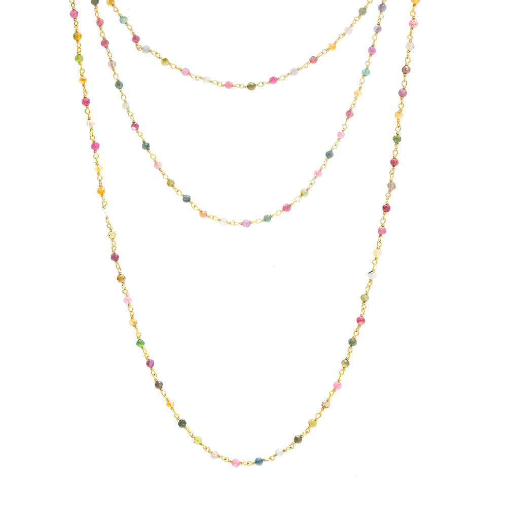 Multi Tourmaline link necklace