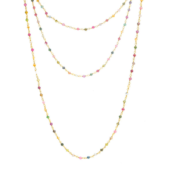 Multi Tourmaline link necklace