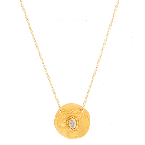 Cleopatra Cubic Zirconia coin necklace