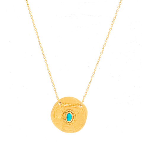 Cleopatra Turquoise coin necklace