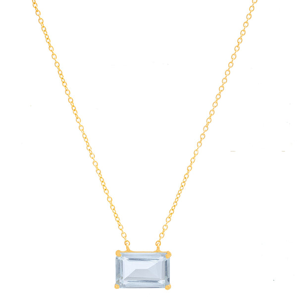 Aquamarine glass necklace