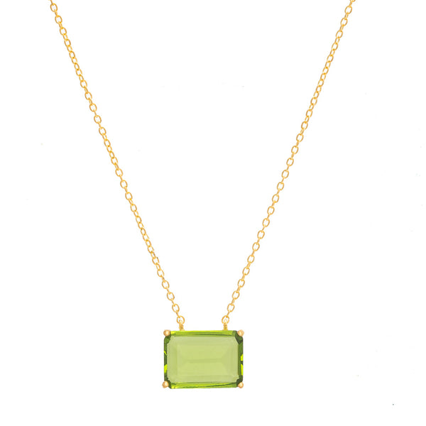 Peridot glass necklace