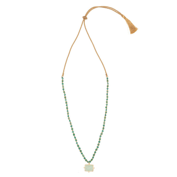 Aqua Chalcedony & Green Aventurine Kasbah necklace - PRE ORDER