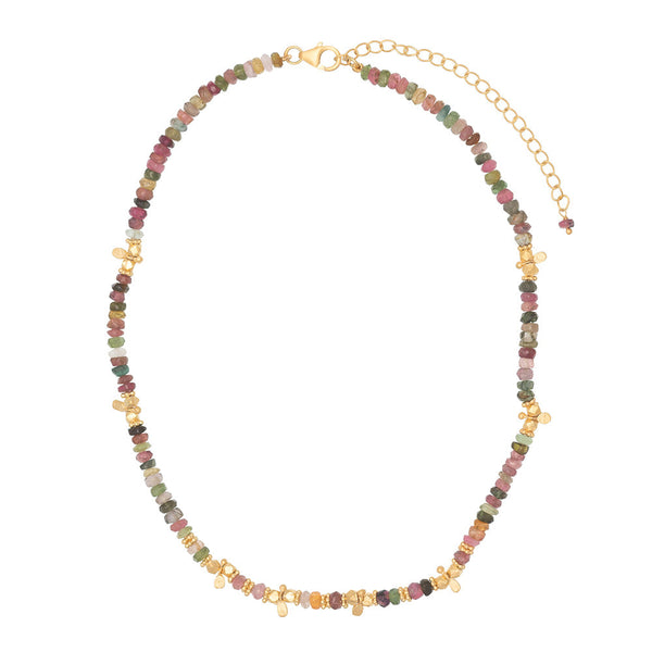Multi Tourmaline Saffron necklace