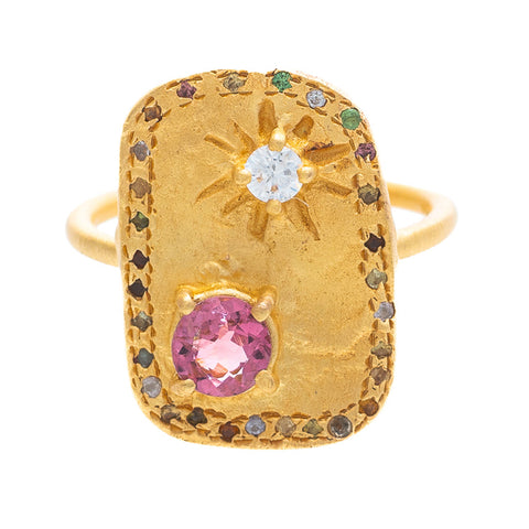 Pink Tourmaline Fez ring