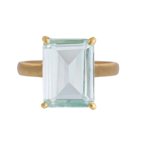 Aquamarine glass ring - PRE ORDER