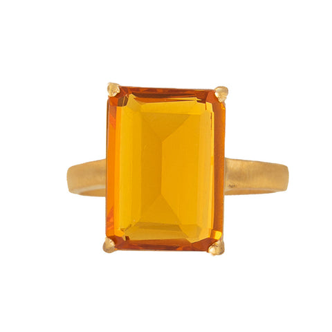 Citrine glass ring