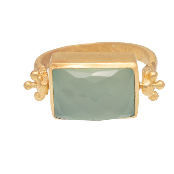 Aqua Chalcedony Kasbah ring