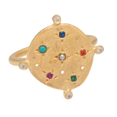 Mixed stone Souk ring