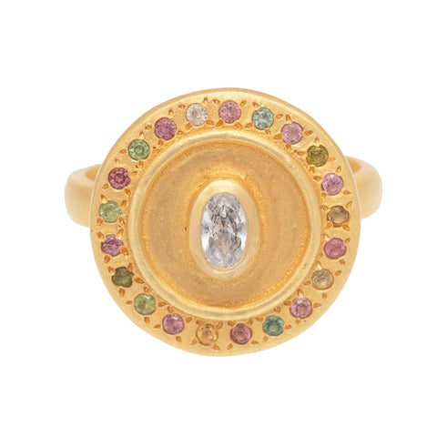 Cubic Zirconia Mandala ring