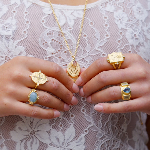 Cubic Zirconia cross ring