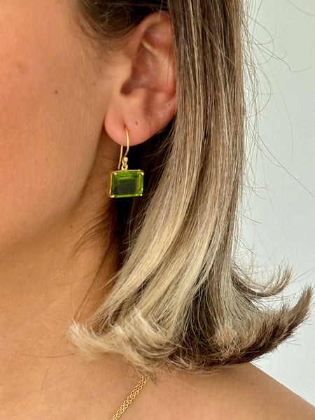 Peridot glass earrings - PRE ORDER