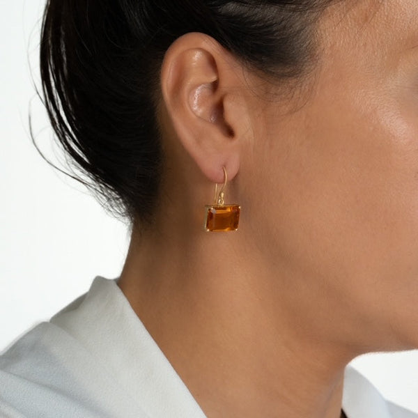 Citrine glass earrings - PRE ORDER