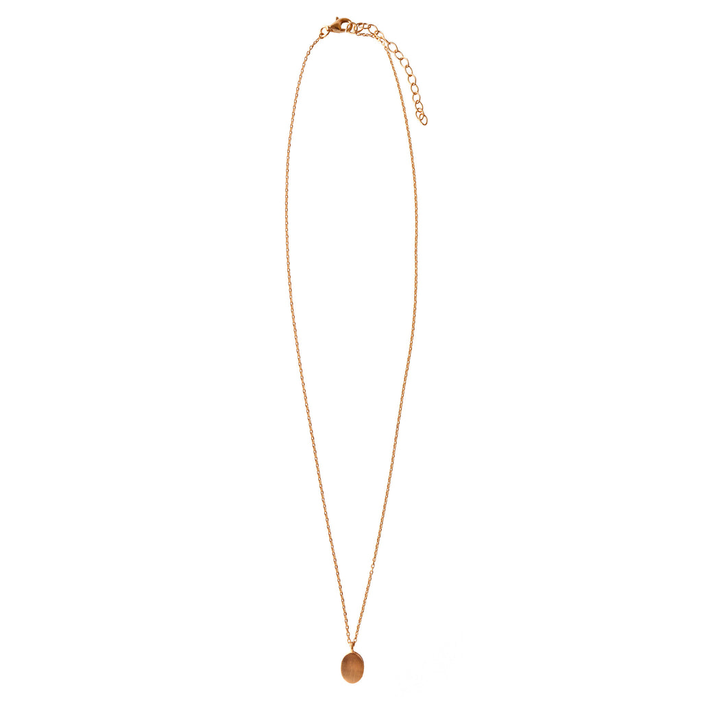 Oval Pendant Necklace - Gold Plated
