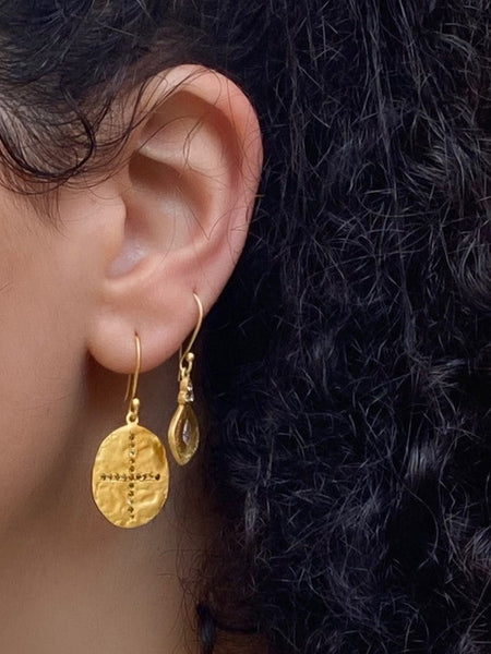 Multi Tourmaline cross earrings