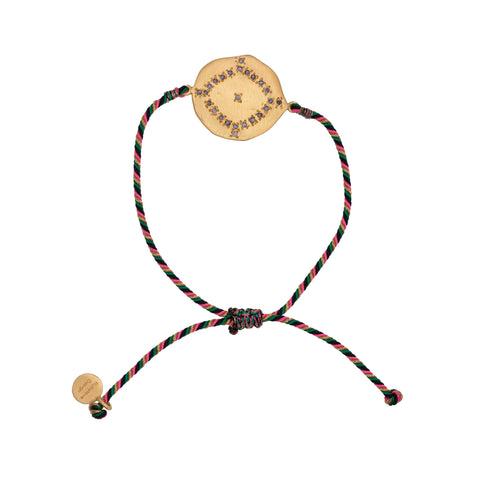 Adjustable Iolite tribal bracelet