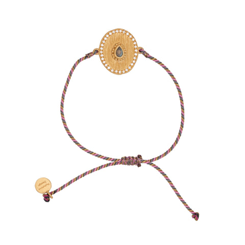 Adjustable Labradorite & Cubic Zirconia bracelet - PRE ORDER
