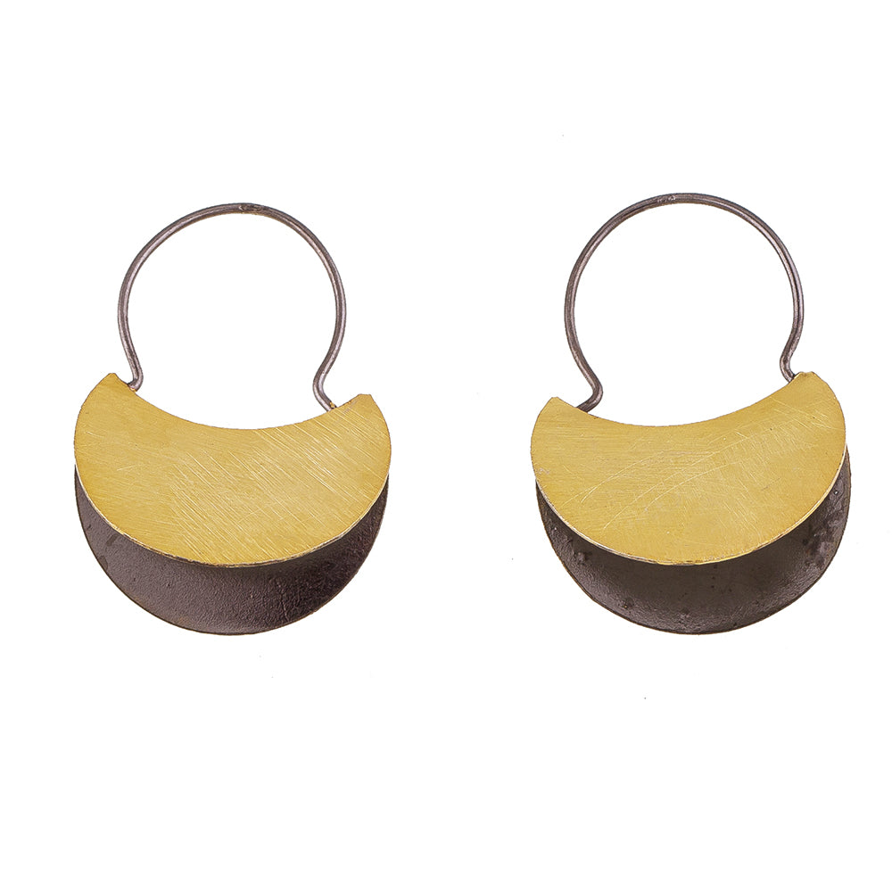 Rhodium & Gold Plate Hoop Earrings