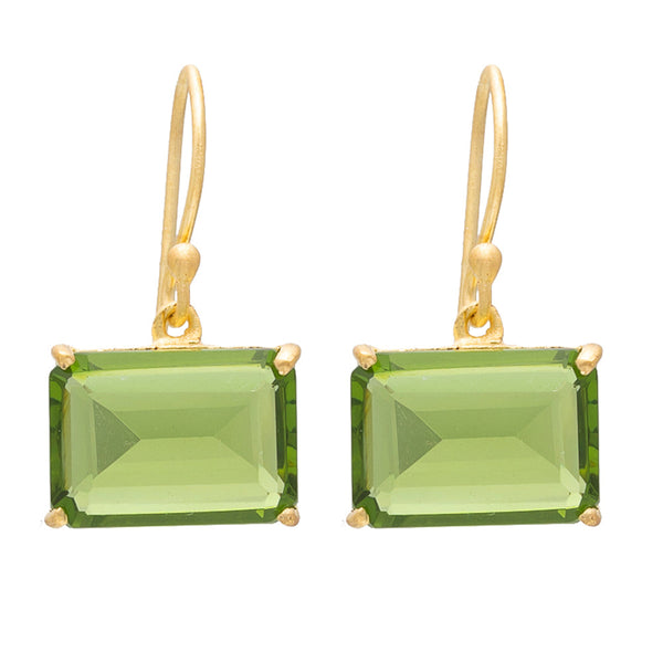 Peridot glass earrings