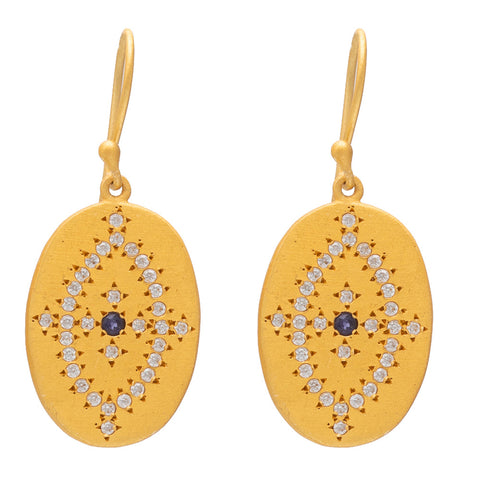 Iolite & Cubic Zirconia Cleopatra earrings
