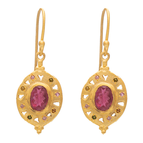 Pink Tourmaline Artemis earrings