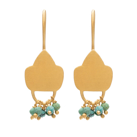 Turquoise shield earrings