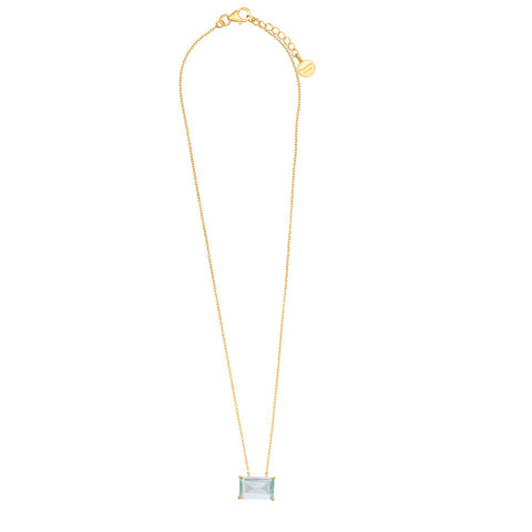 Aquamarine glass necklace