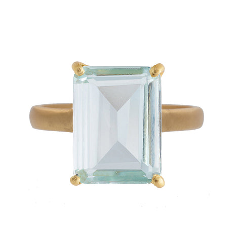 Aquamarine glass ring